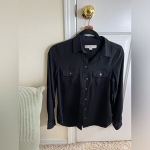 Loft black button up